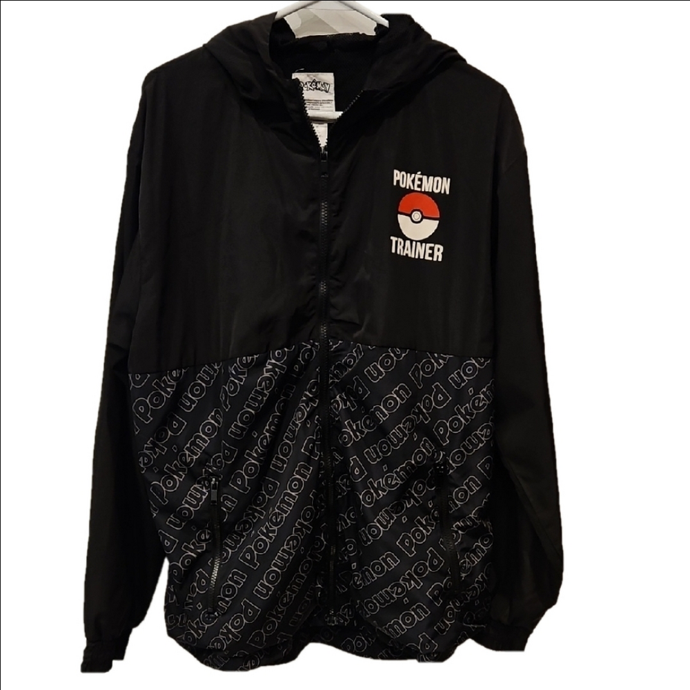 Vintage Pokemon Windbreaker Jacket Pokemon Trainer Black Men Medium